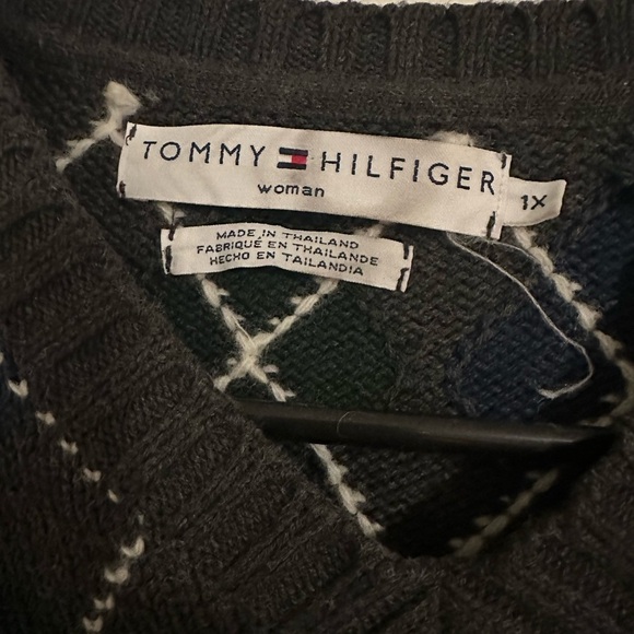 Tommy Hilfiger Women’s Argyle Sweater - Green and Blue - Picture 3 of 5
